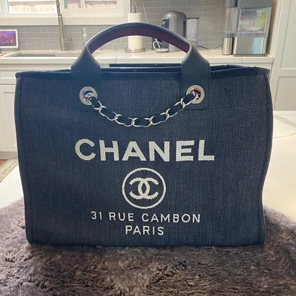 Chanel Deauville Tote Canvas Bag - Picture 1 of 13